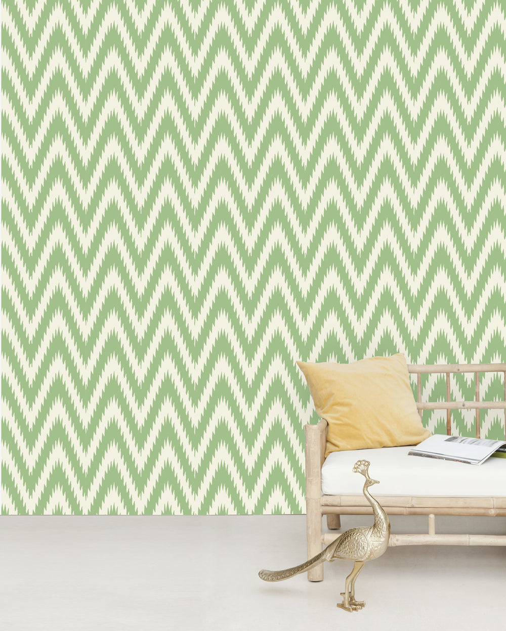 Creative Lab Amsterdam behang Ikat Green Wallpaper
