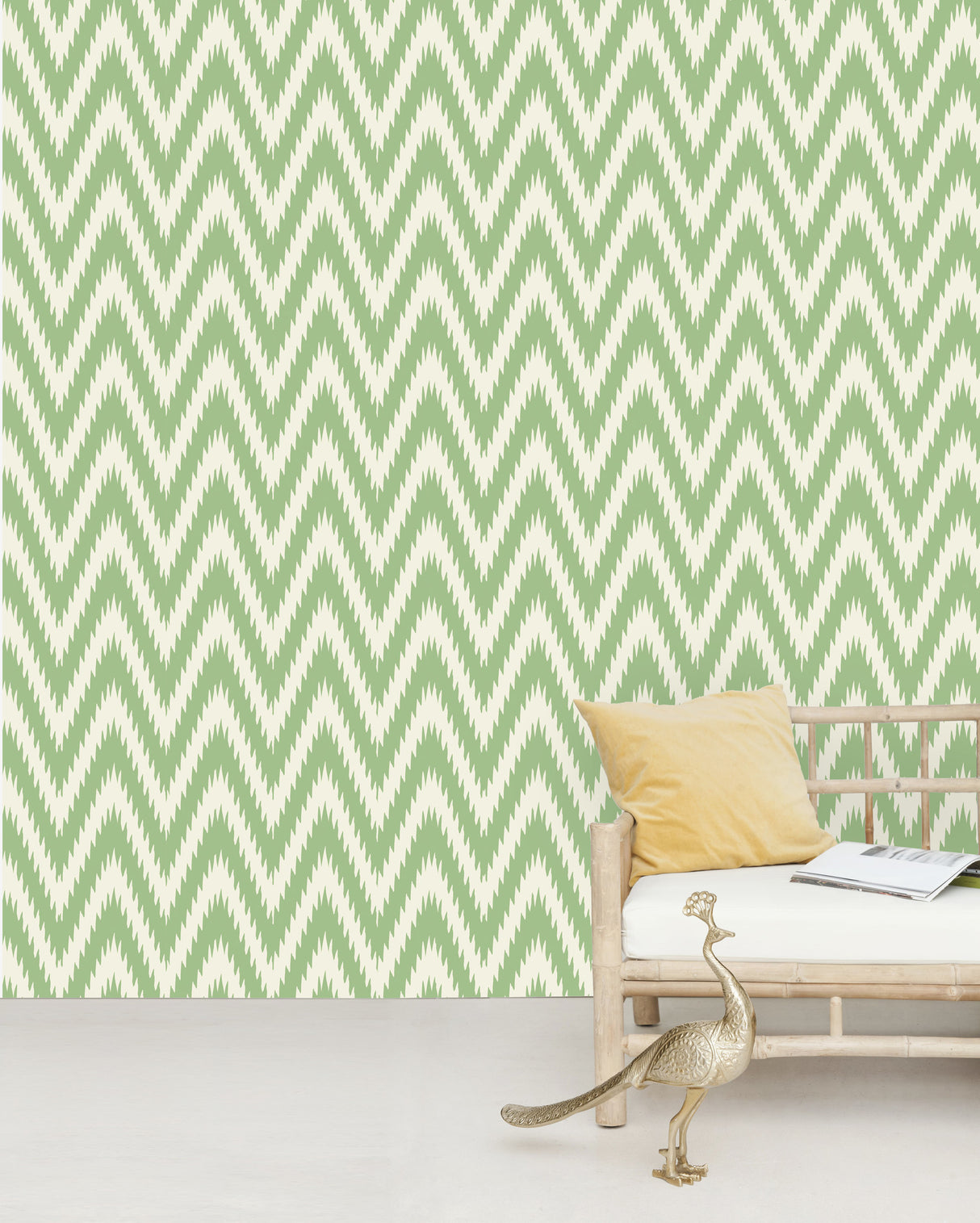 Creative Lab Amsterdam behang Ikat Green Wallpaper