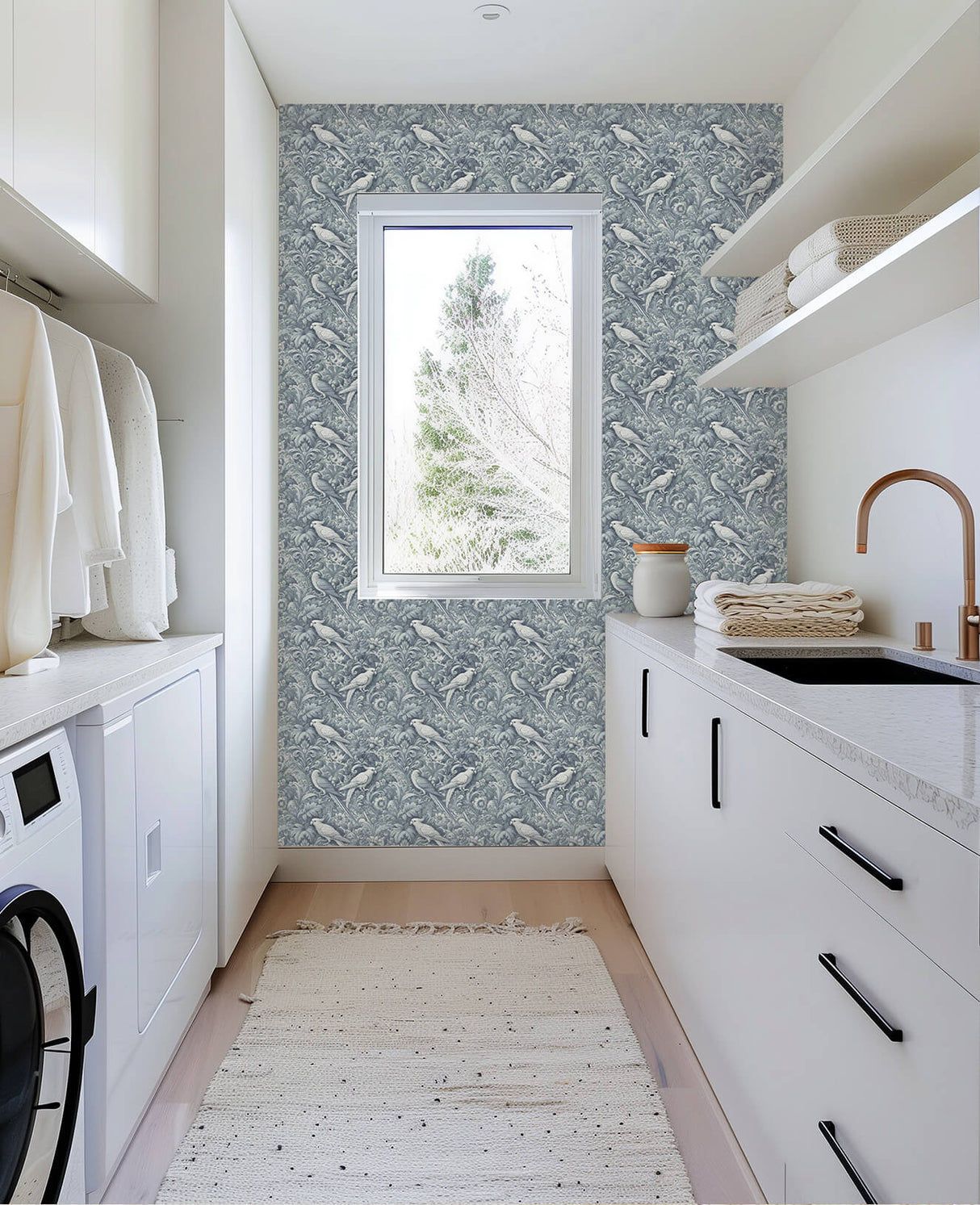 Plume Royale Blue Wallpaper Sample