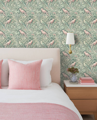 Plume Royale Green Wallpaper