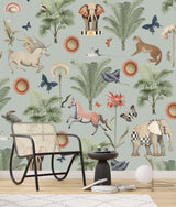 Butterfly Garden Blue Wallpaper