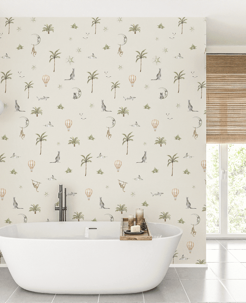 Creative Lab Amsterdam badkamer behang Koo Koo Kangaroo bathroom wallpaper