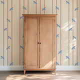Stripy Bird - Red Blue Sample