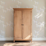 Horse - Beige Blue Wallpaper