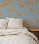 Horse - Blue Orange Wallpaper