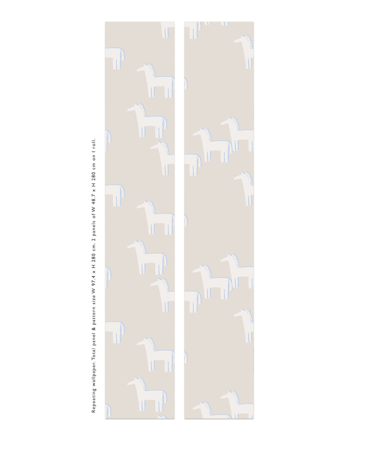Horse - Beige Blue Wallpaper