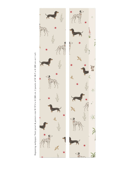 Spots & Sausage - Creme Wallpaper