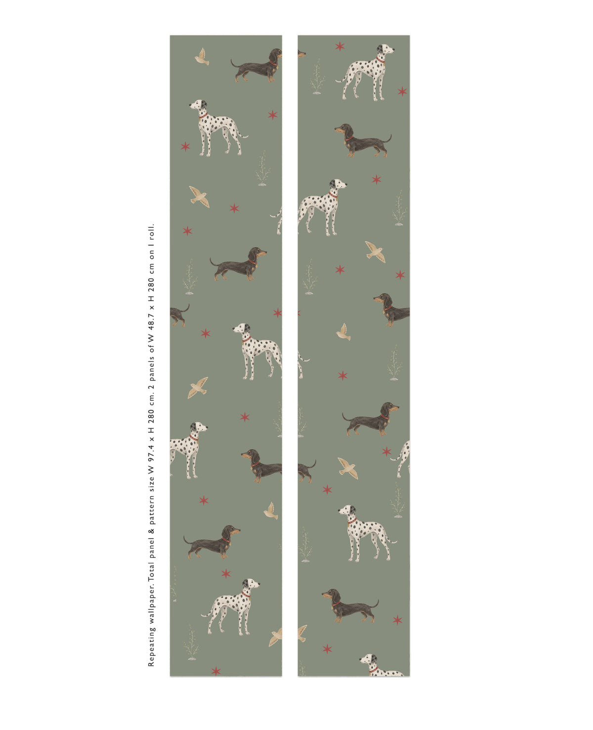 Spots & Sausage - Green Wallpaper