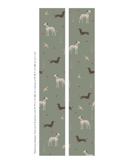 Spots & Sausage - Green Wallpaper