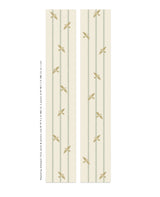 Stripy Bird -Green Khaki Wallpaper