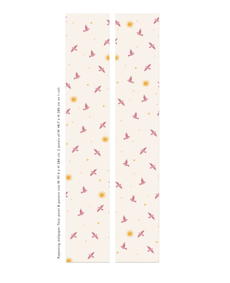 Sunny Birds Pink wallpaper