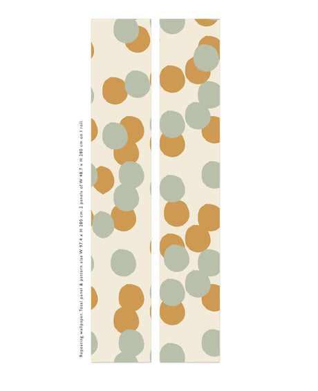 Dottie - Ocher Blue Wallpaper