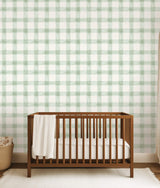 Sage Check Green Wallpaper