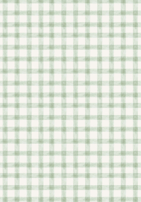 Sage Check Green Wallpaper