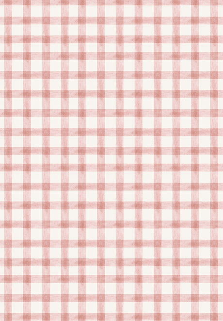 Sage Check Pink Wallpaper