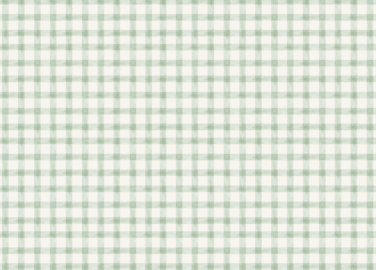 Sage Check Green Wallpaper