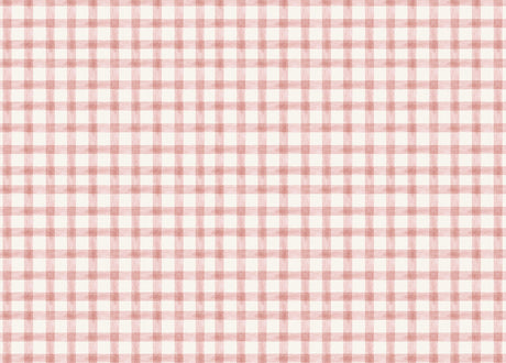Sage Check Pink Wallpaper