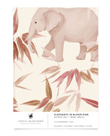 Elephants in Bloom - Pink Sample