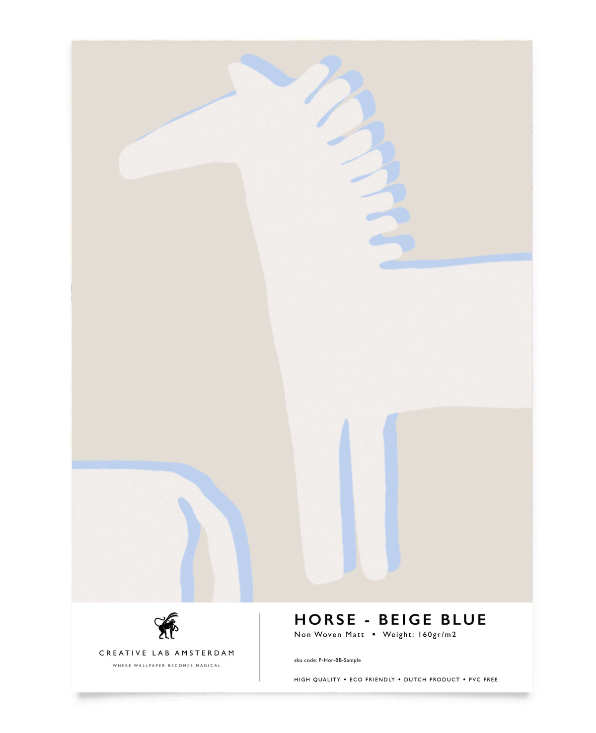 Horse - Beige Blue Sample