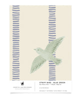 Stripy Bird - Blue Green Sample