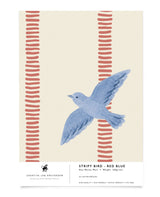 Stripy Bird - Red Blue Sample