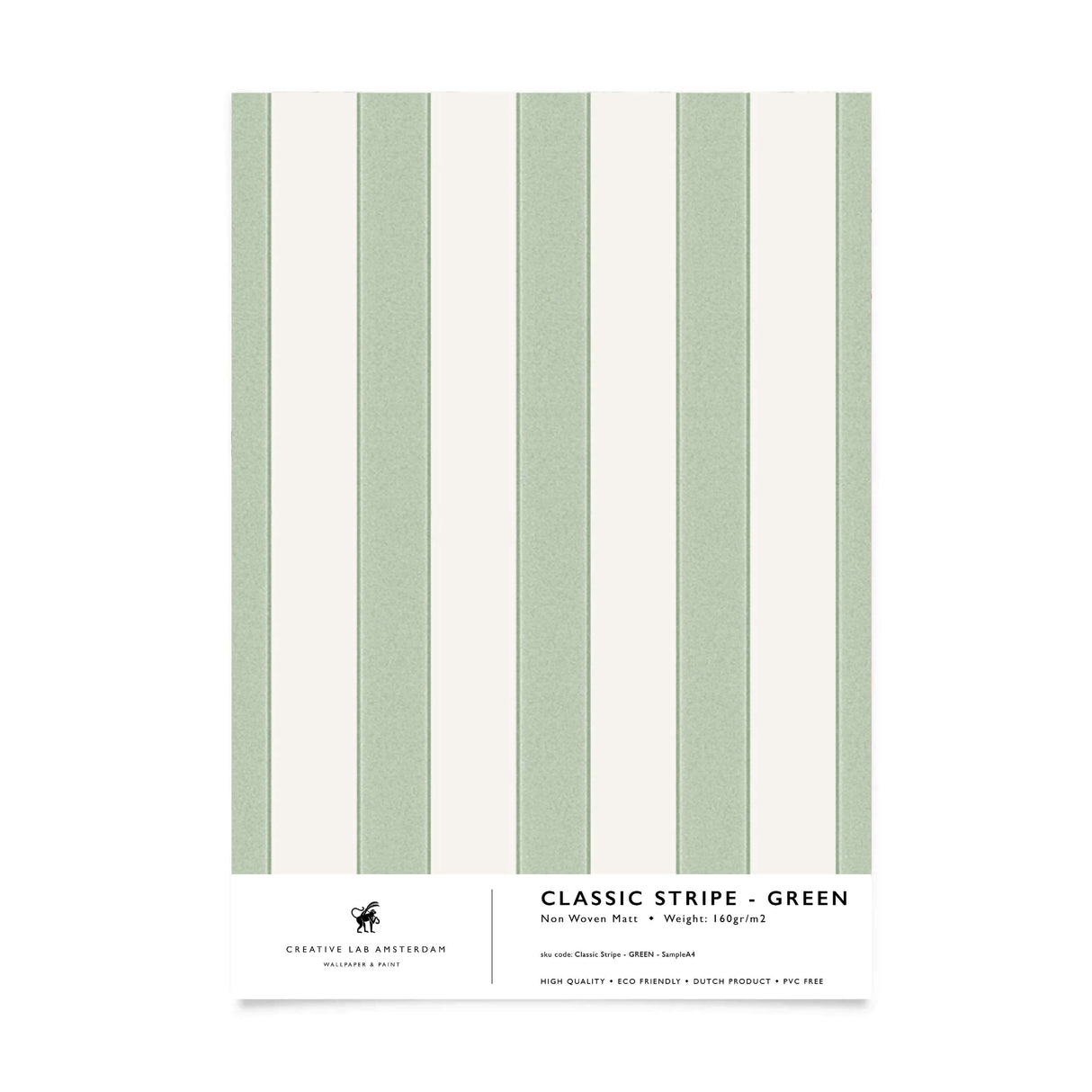 Classic Stripe Green Wallpaper Sample