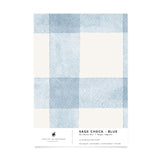 Sage Check Blue Wallpaper Sample