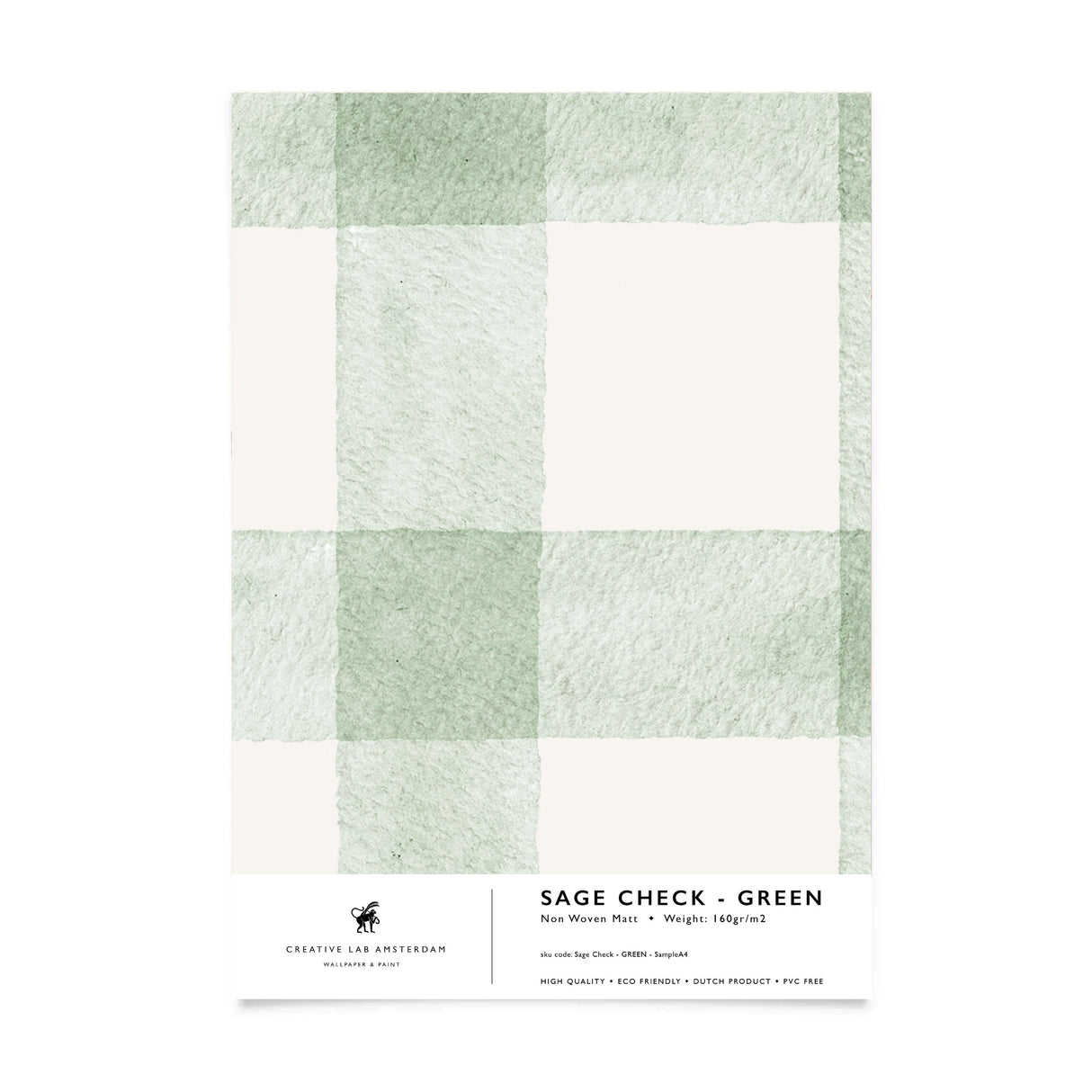 Sage Check Green Wallpaper Sample