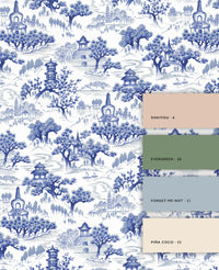 Chinoiserie blue Wallpaper Sample