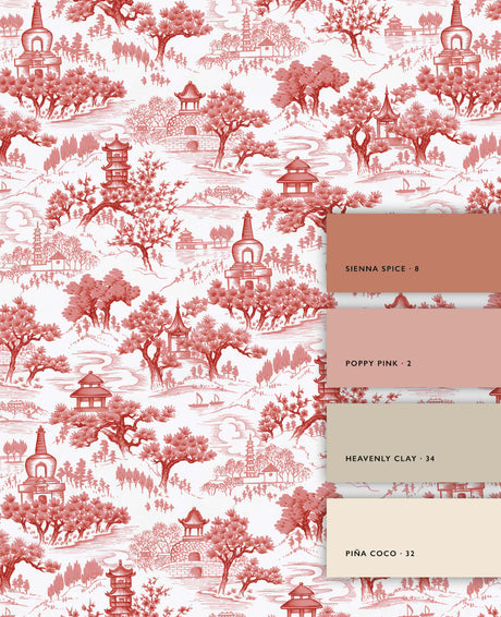 Chinoiserie Orange Wallpaper