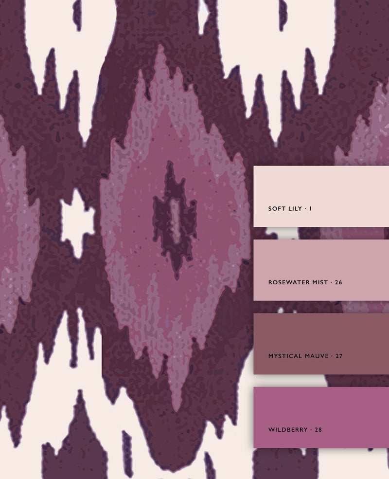 Deia Ikat Purple Wallpaper