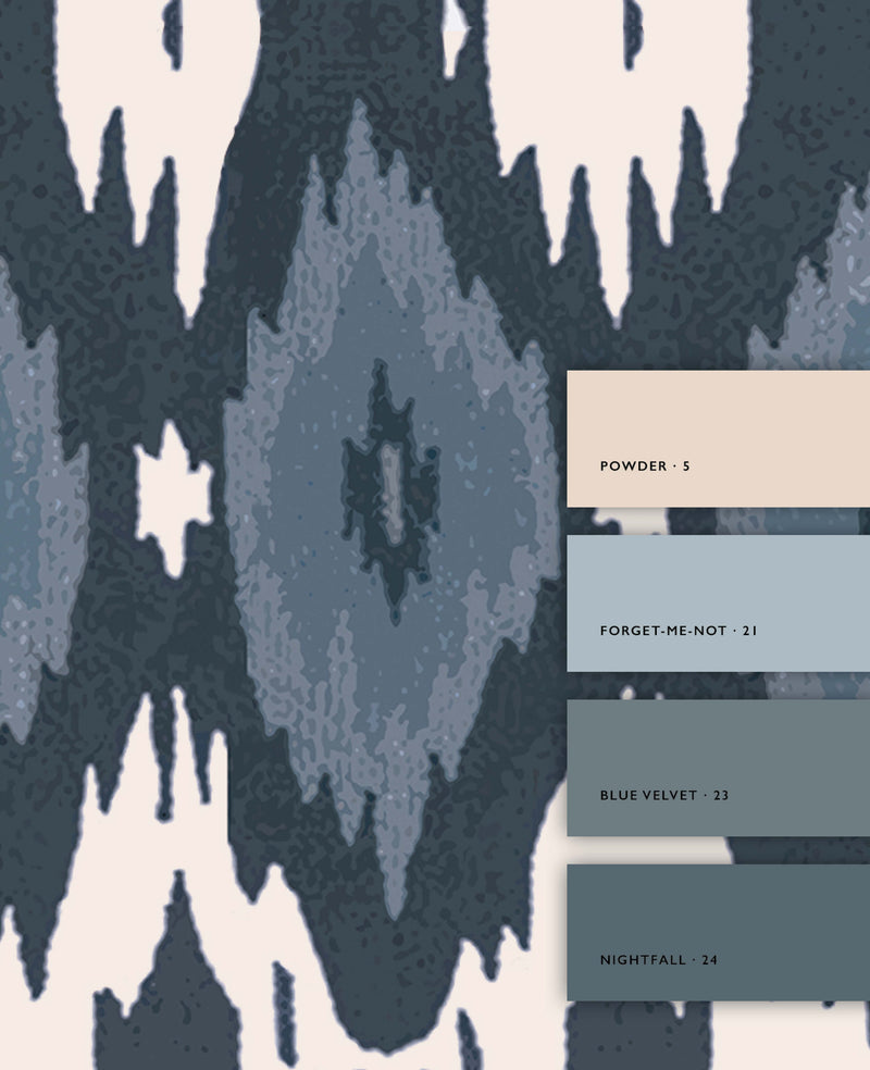 Deia Ikat Blue Wallpaper