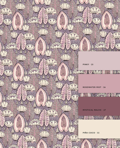 Lily Serenade Purple Wallpaper Sample