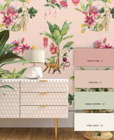 Floral Festival Pink Wallpaper