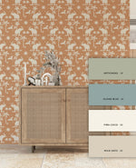 Generous Jungle Dusty Orange Wallpaper