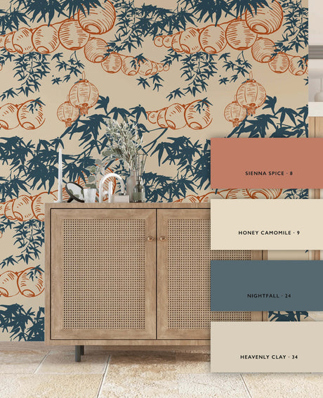 Lantern Festival Dark Blue Wallpaper