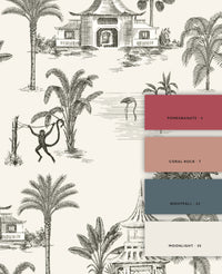 Oriental Teahouse Offwhite Wallpaper