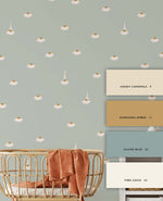 Sweet Camomile Green Light Wallpaper