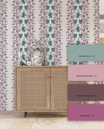 Eclectic Bamboo Purple Turquoise Behang