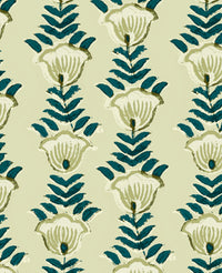 Block Flower Green Stof