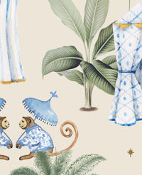 Chin Monkey Vanilla Fabric