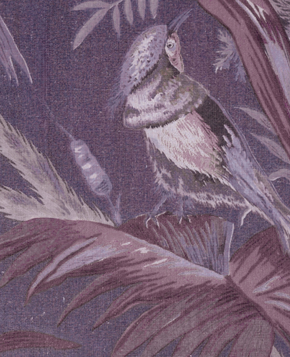Vintage Feathers Purple Wallpaper