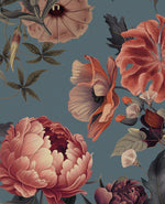 Peony Blue Behang