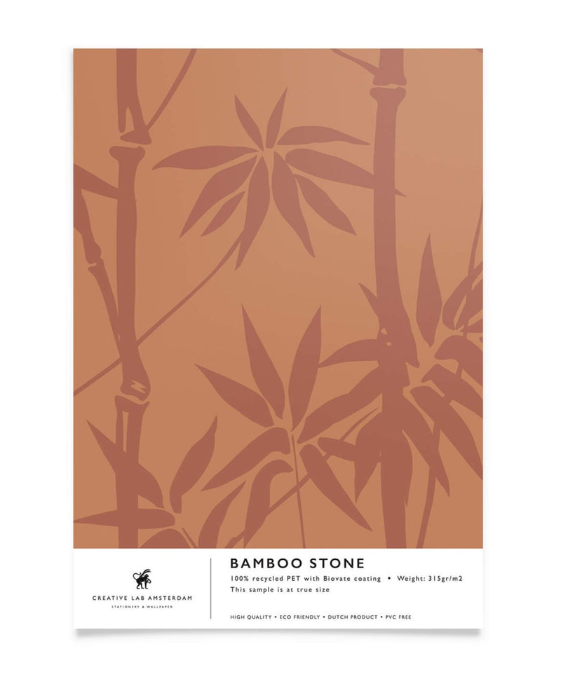 Creative Lab Amsterdam badkamer behang Bamboo Stone bathroom wallpaper sample