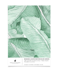 Creative Lab Amsterdam badkamer behang Banana Leaves Watercolor Green bathroom wallpaper sample