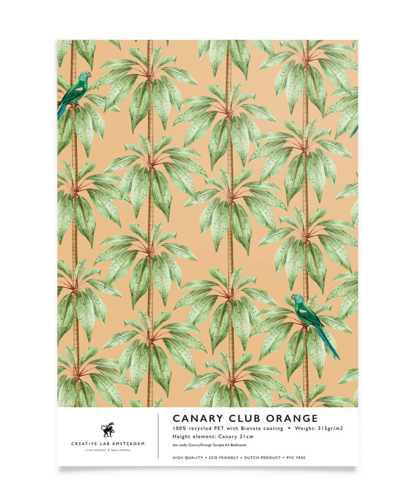 Creative Lab Amsterdam badkamer behang Canary Club Green bathroom Wallpaper sample