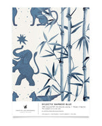 Creative Lab Amsterdam badkamer behang Eclectic Bamboo Blue bathroom wallpaper sample