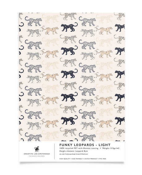 Creative Lab Amsterdam badkamer behang Funky Leopards Light bathroom Wallpaper sample