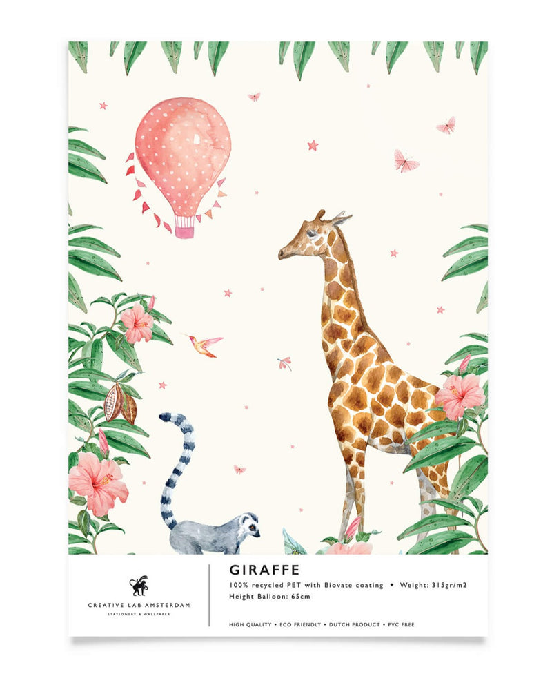 Creative Lab Amsterdam badkamer behang Giraffe bathroom Wallpaper sample