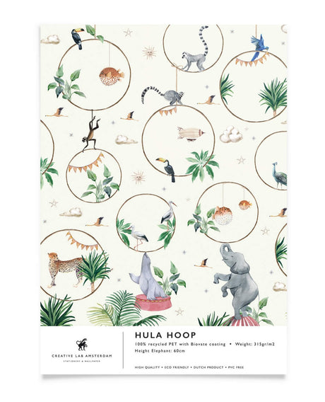 Creative Lab Amsterdam badkamer behang Hula Hoop bathroom Wallpaper sample